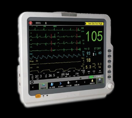 17&quot; LCD-Bildschirm-tragbarer Patientenmonitor, 5 Führungen Icu-Überwachungsanlage
